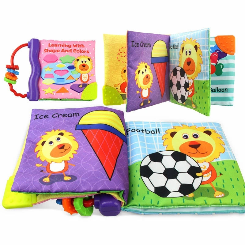 Montessori Books with Teether Rattle Toys