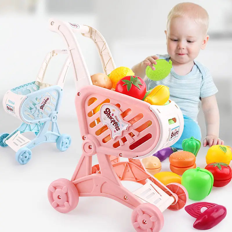 Trolley Cart Supermarket Push Toy for Children