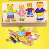 Wooden Jigsaw Montesori Puzzle Bear Change Clothes