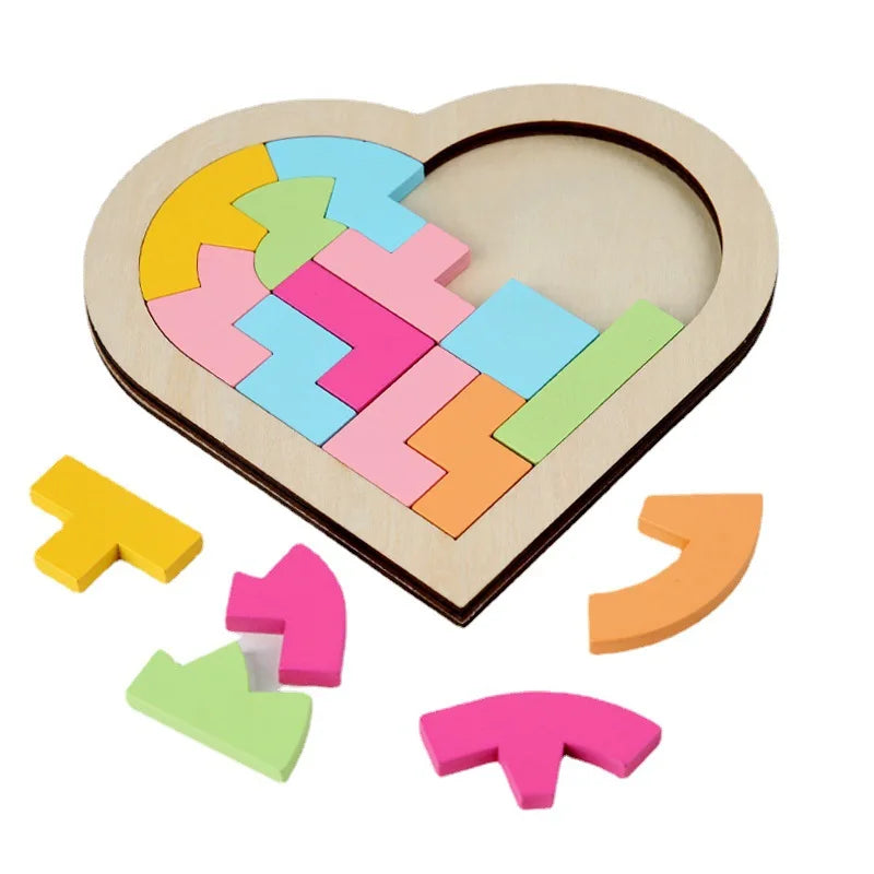 Baby Montessori Tangram Puzzle Heart Shape