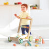 Montessori Wooden Walker with Building Blocks Push Toys