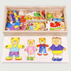 Wooden Jigsaw Montesori Puzzle Bear Change Clothes