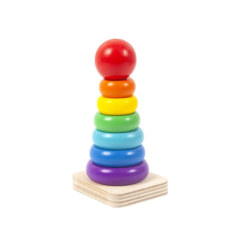 Rainbow Stacker Wooden Ring Educational Toy