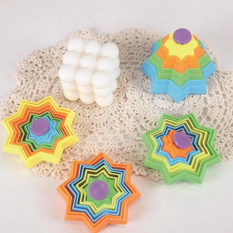 Rainbow Spinning Stacking Toys